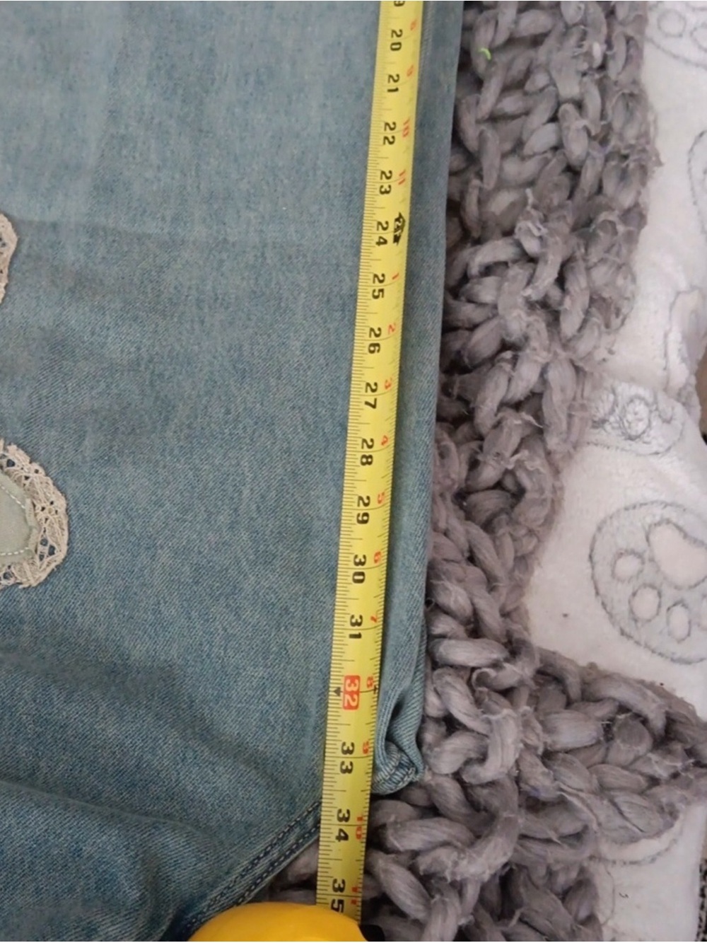 Oli & Hali Floral Appliqué Wide Leg Denim Jeans - Picture 6 of 6